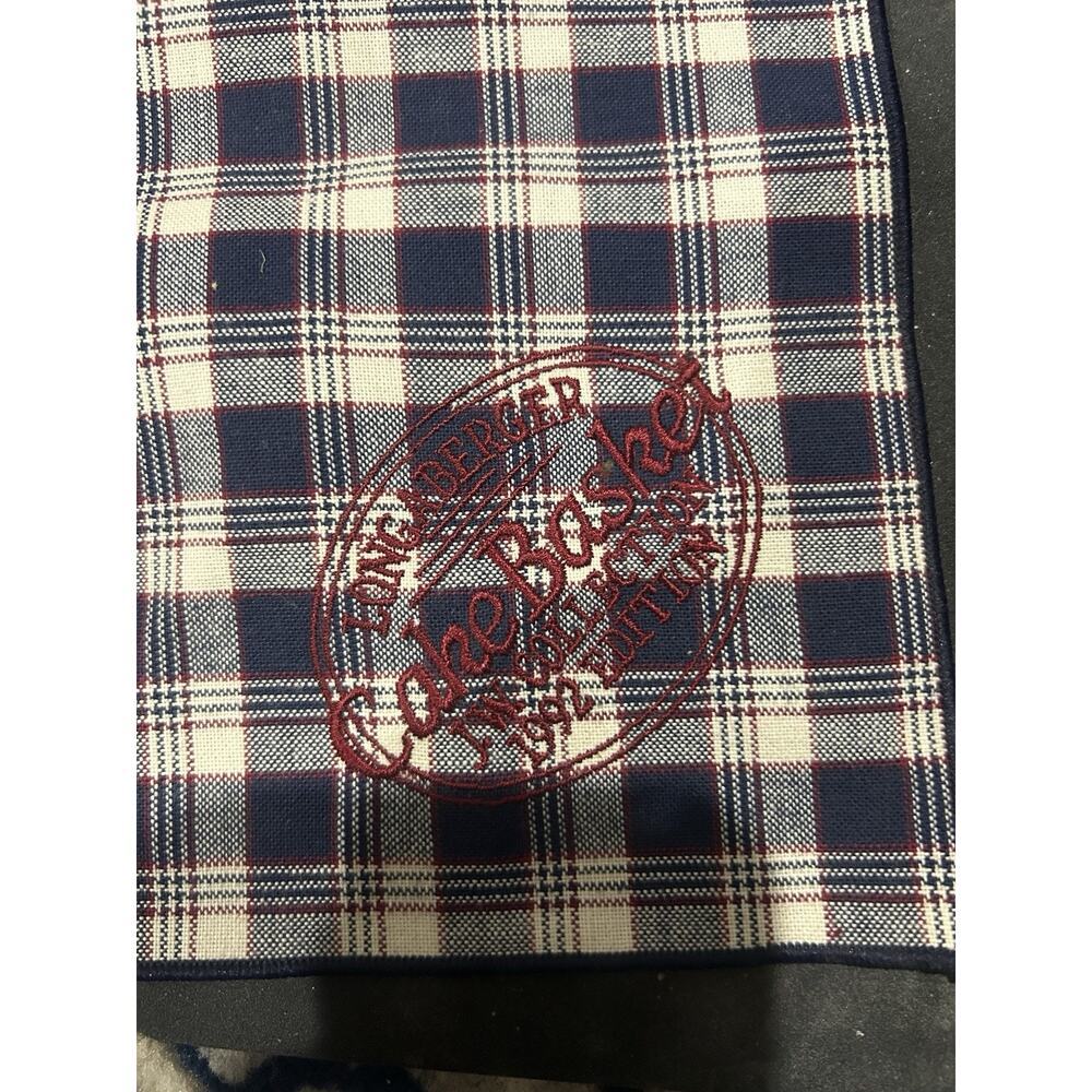 Longaberger Blue Plaid Cake Basket Liner JW Collection 1992 Edition